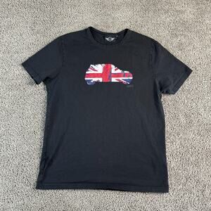 Mini Cooper Shirt Mens Medium Black Blue Union Jack Logo Short Sleeve READ
